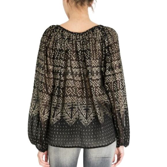 Mes Demoiselles Paris Sheer Tassel Byblos Blouse Cotton Black Size 36 (US 4) - Picture 2 of 12